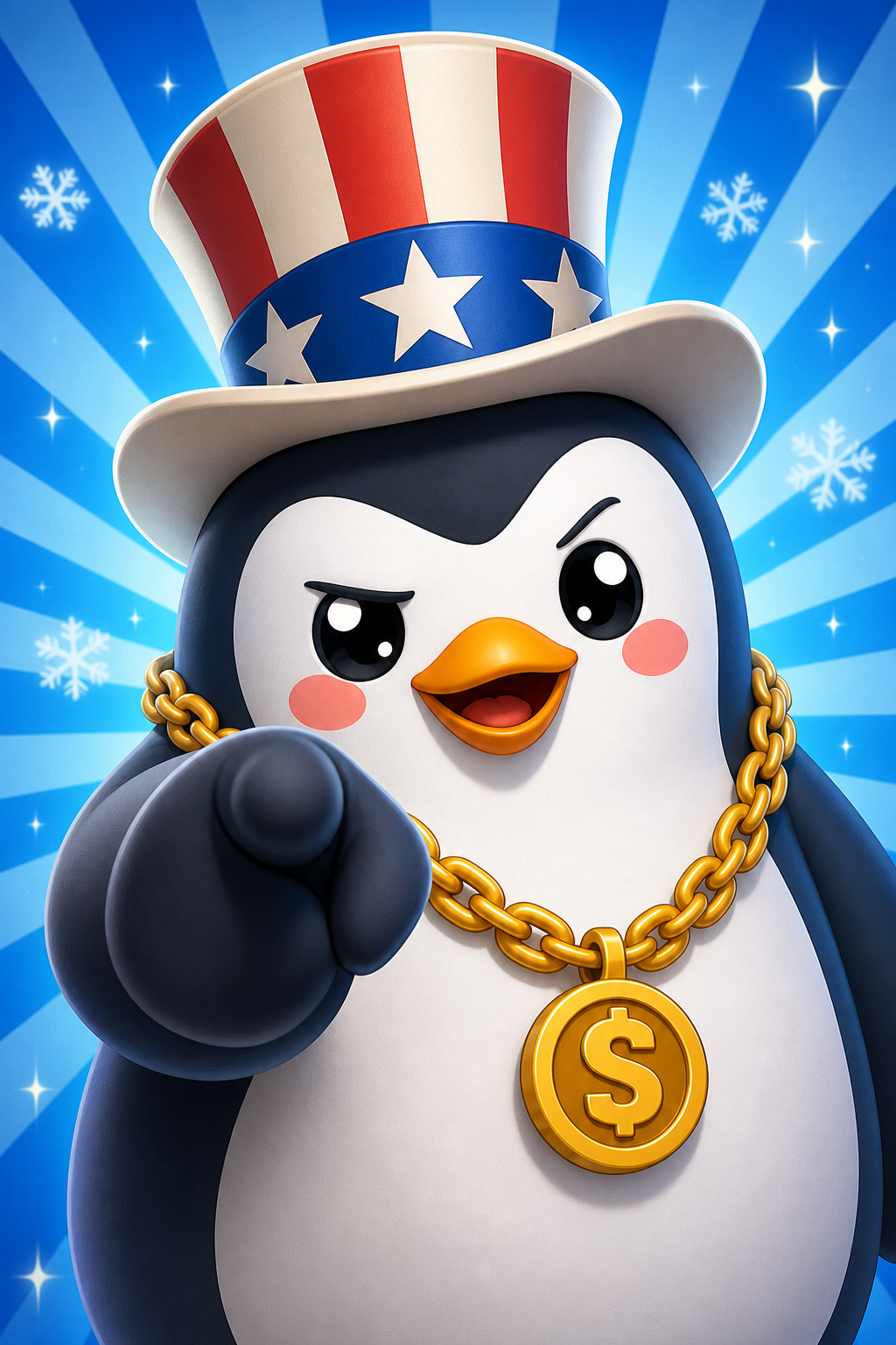 The penguin pointing at you inviting you to join — your turn, anon